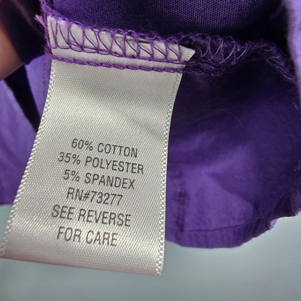 Apt. 9 Deep Purple Puff-Sleeve Button-Down Shirt Size Pm - Picture 8 of 11